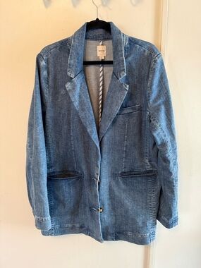Maeve Denim Blazer Jacket - Blue